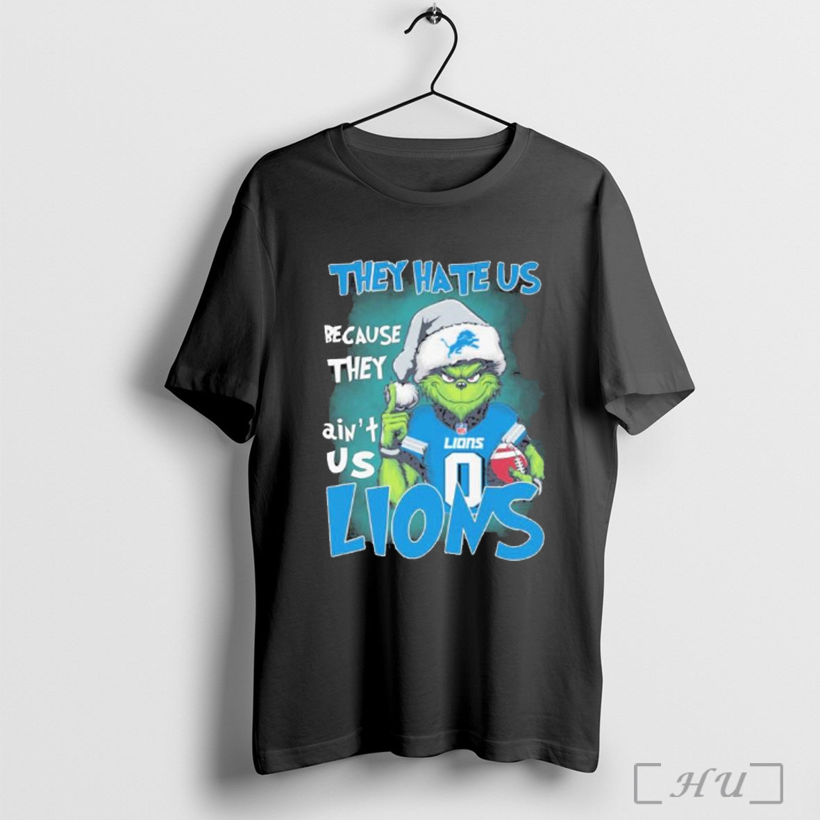 Officials They Hate Us Cause They Aint Us Grinch Detroit Lions Christmas T Shirt