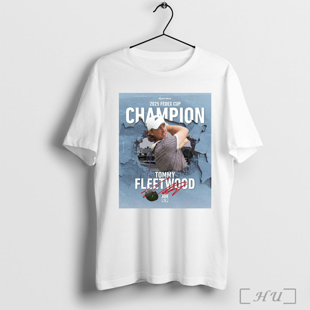 Officials Tommy Fleetwood Pga Tour Winner 2025 Fedex Cup Champion Signature Poster T Shirt