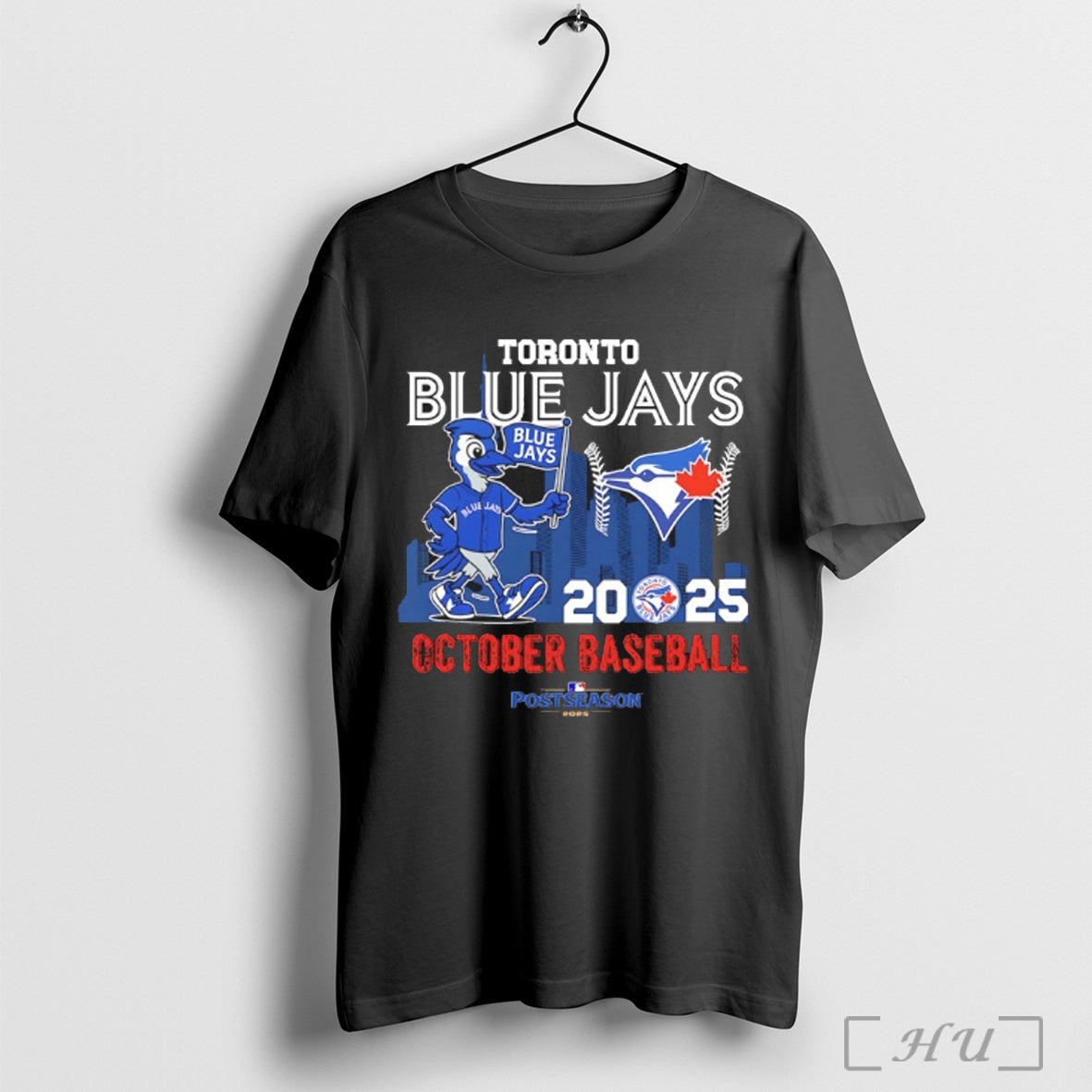 Officials Toronto Blue Jays 2025 October Baseball Skyline Mascot T Shirt