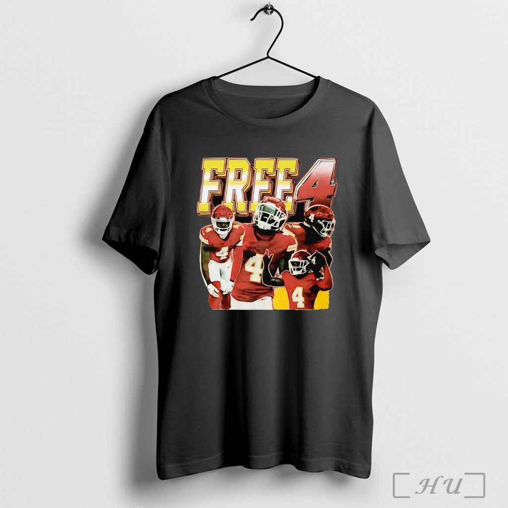 Officials Travis Kelce Wearing Free 4 Rashee Rice T Shirt