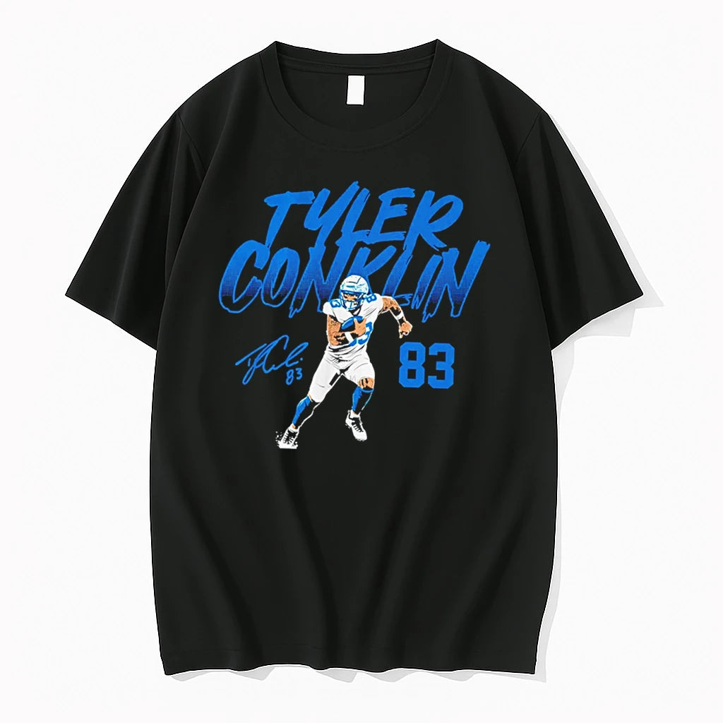 Officials Tyler Conklin Detroit Lions Name Number Pose Tee Premium T Shirt