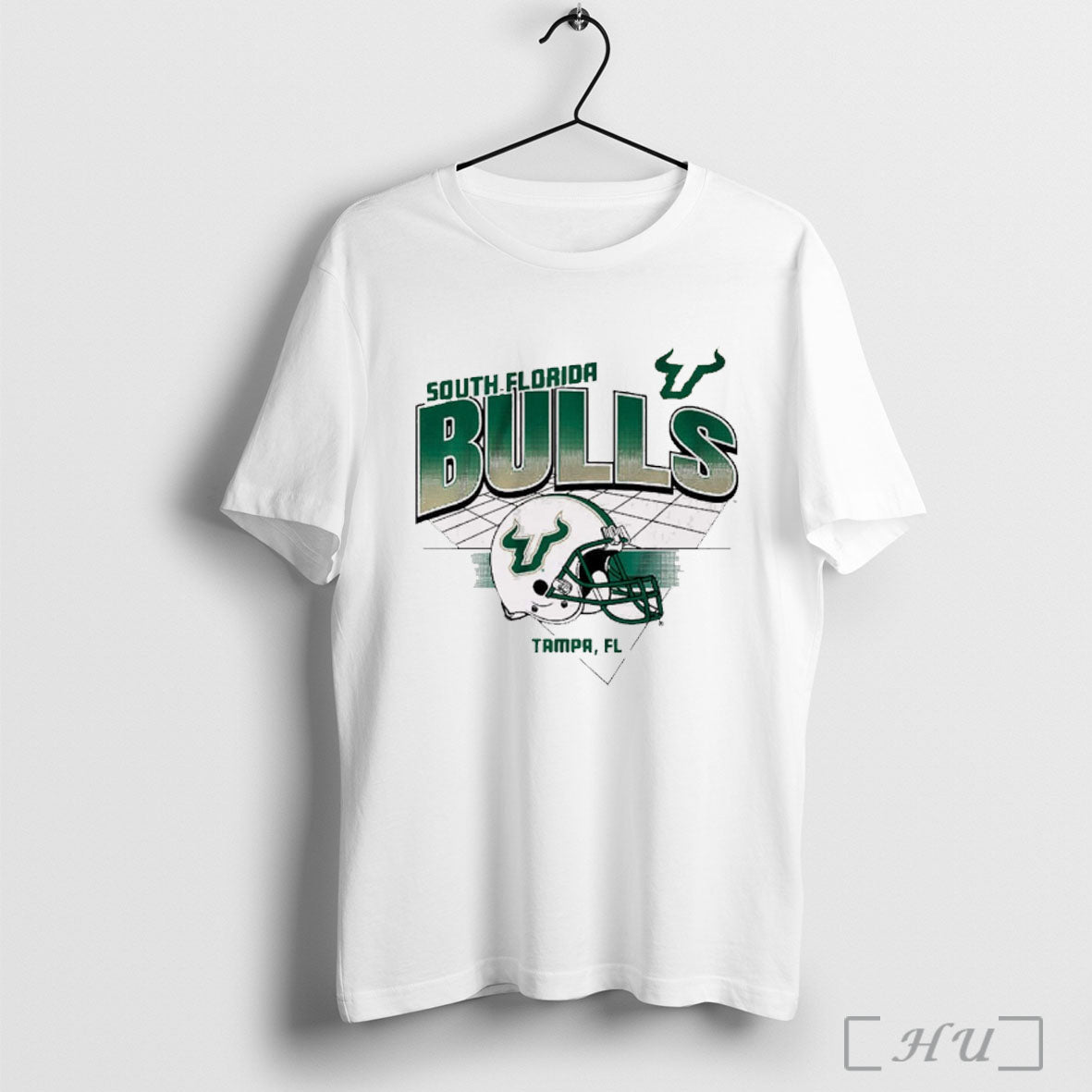 Officials Usf South Florida Bulls Football Tampa Fl Helmet Grid T Shirt