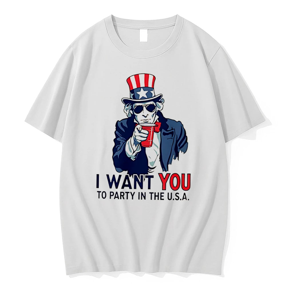 Officials Uncle Sam I Want You To Party In The Usa Tee T Shirt Sweater