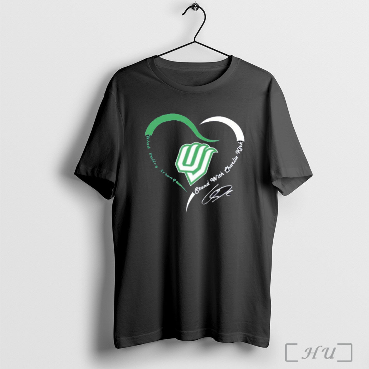 Officials Utah Valley Strong Stand With Charlie Kirk Heart Signature T Shirt