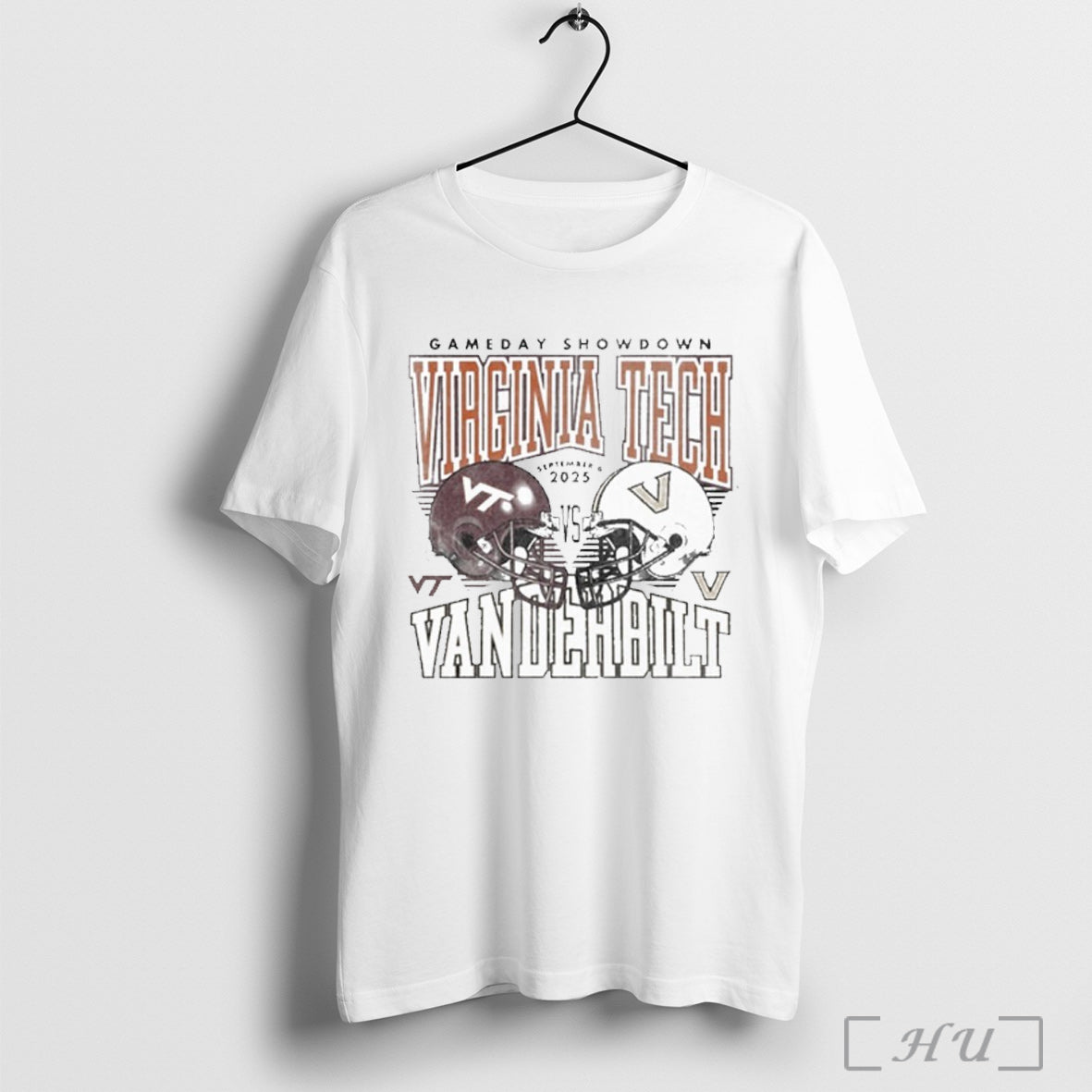 Officials Virginia Tech Hokies Vs Vanderbilt Commodores 2025 Gameday Showdown Football T Shirt