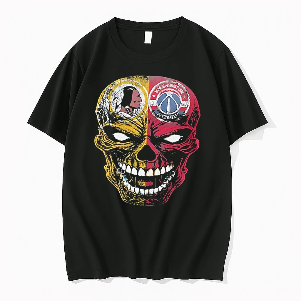Officials Washington Dc Skull Redskins Wizards Black Premium T Shirt