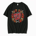 Officials Washington Nationals Maple Leaves Skull Crossed Bats Baseballs Halloween Black Mens
