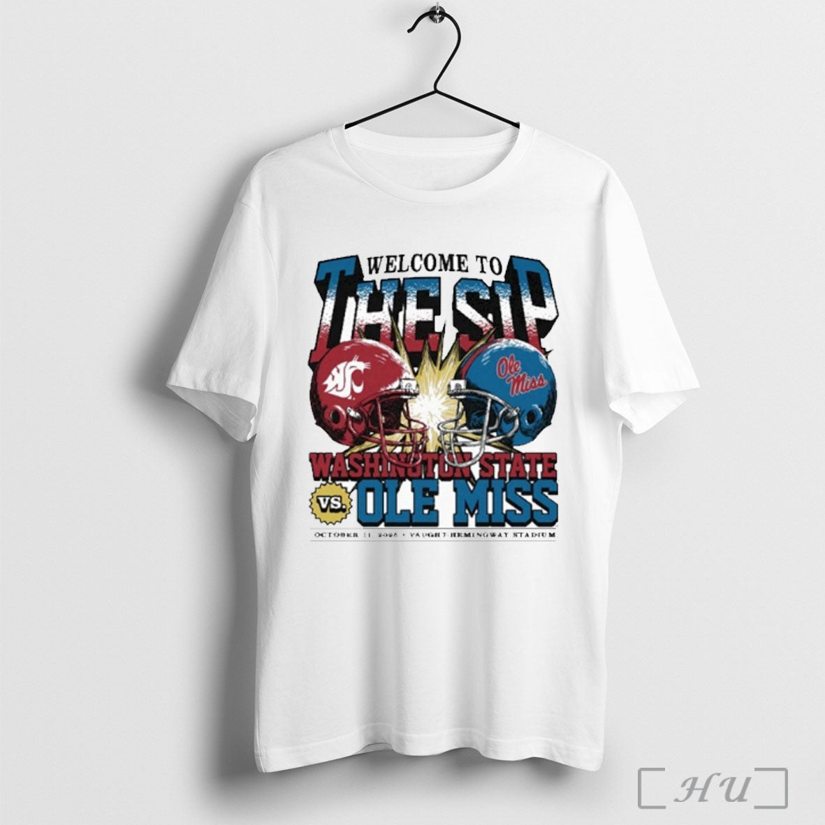 Officials Washington State Vs Ole Miss 2025 Welcome To The Ship Matchup T Shirt
