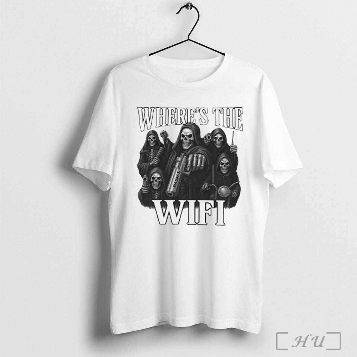 Officials Wheres The Wifi Death Gun Funny Meme T Shirt