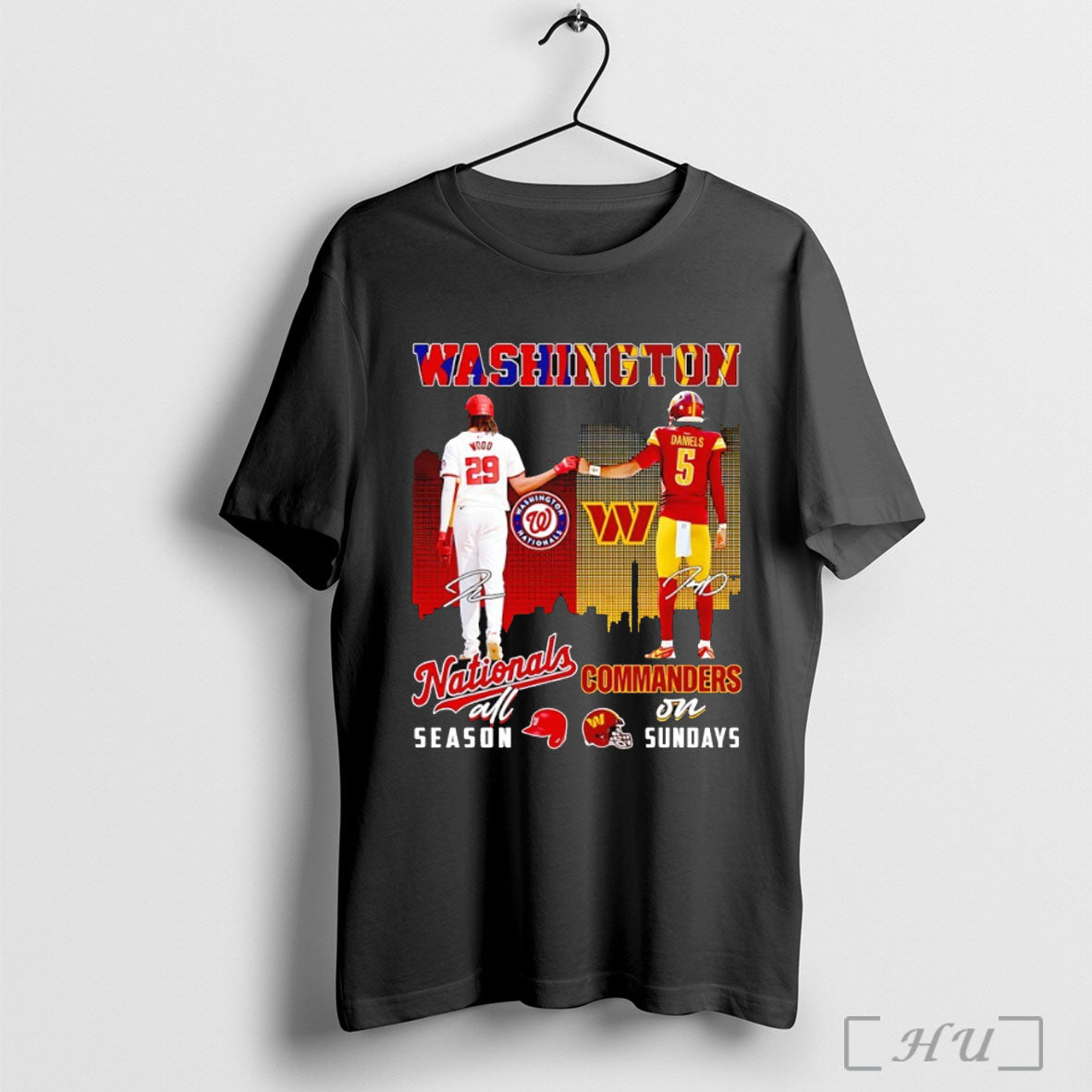 Officials Wood And Daniels Washington Nationals All Season Commanders On Sundays T Shirt