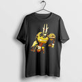 Officials Yellow Armored Mech Superhero Glowing Smile Helmet Portrait Mens T Shirt Sweater
