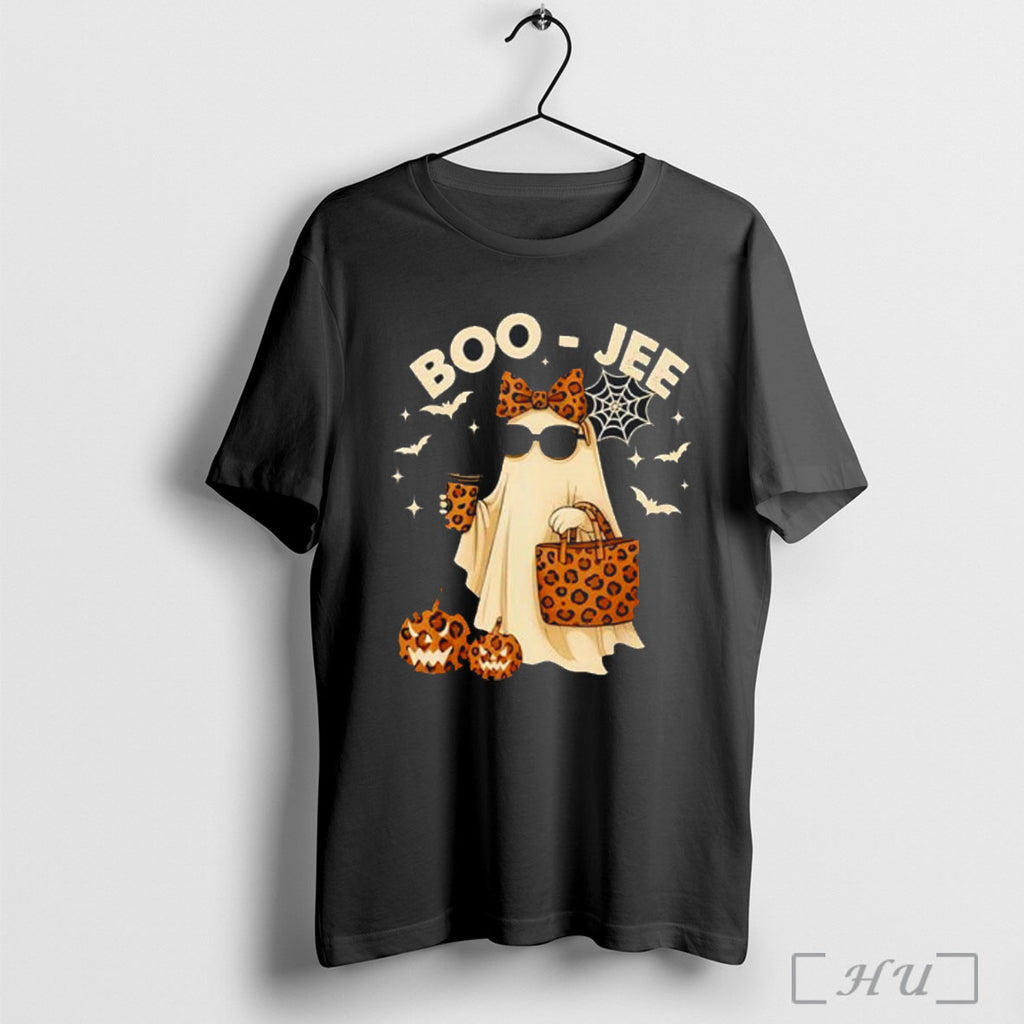 Officials Coquette Leopard Ghost Coffee Boo Jee Halloween Boujee Ghos T Shirt