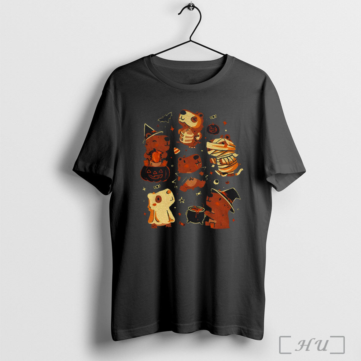 Officials Spooky Capybara Pumpkin Ghost Happy Halloween T Shirt