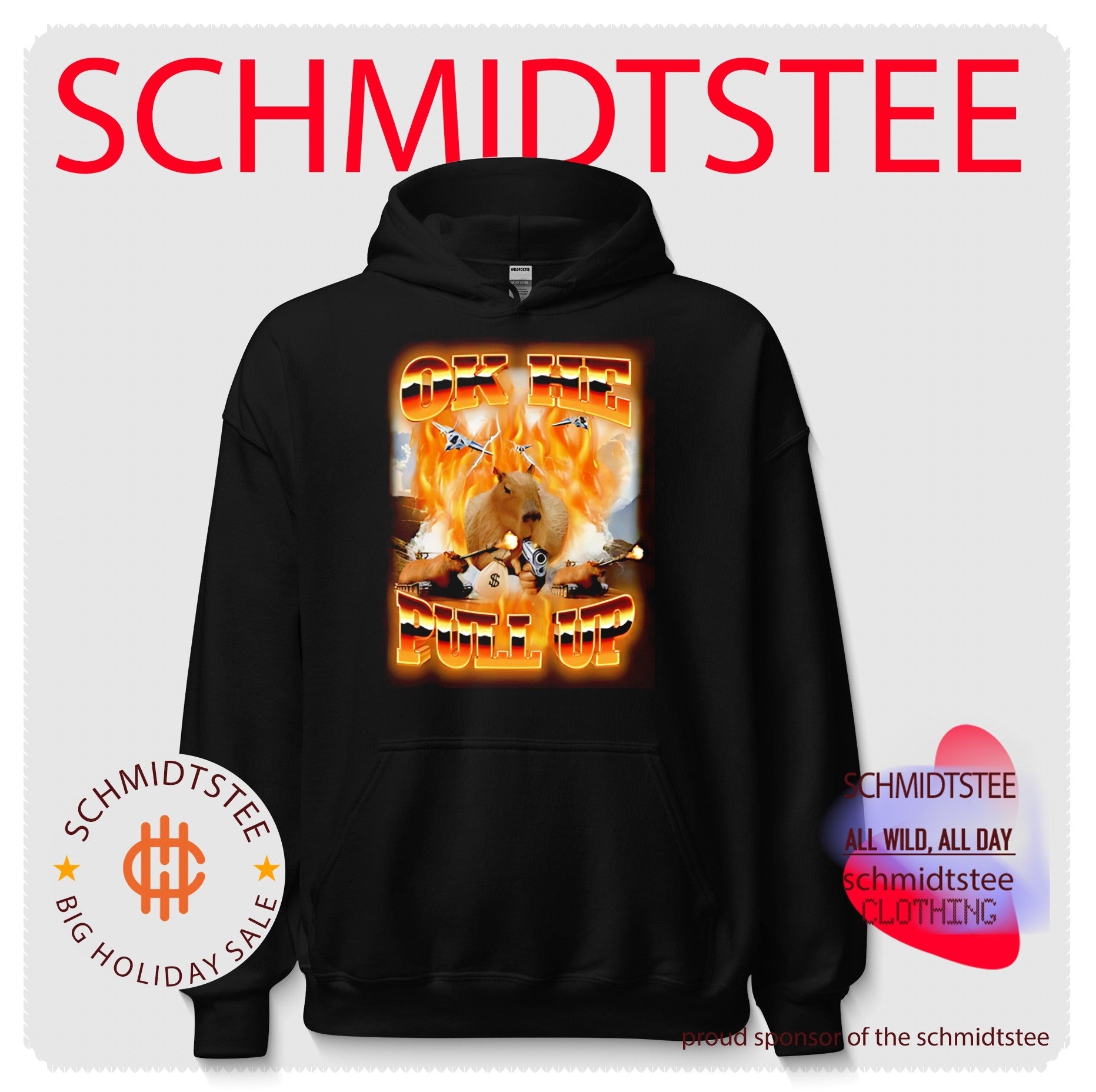 Ok he pull up capybara surrounded by fire shirt