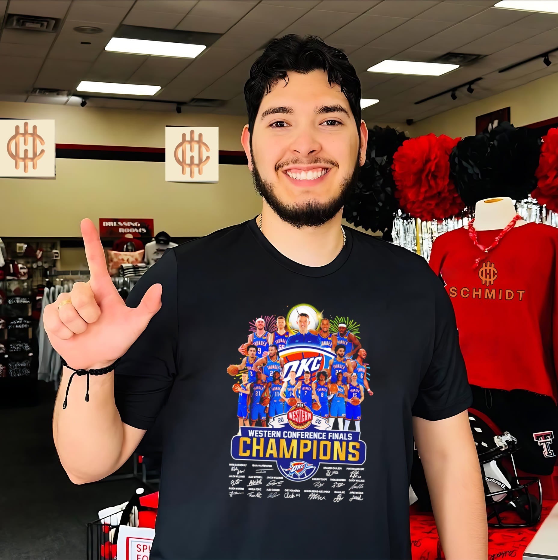 Oklahoma City Thunder Basketball Western Conference Champions 2026 signatures shirt