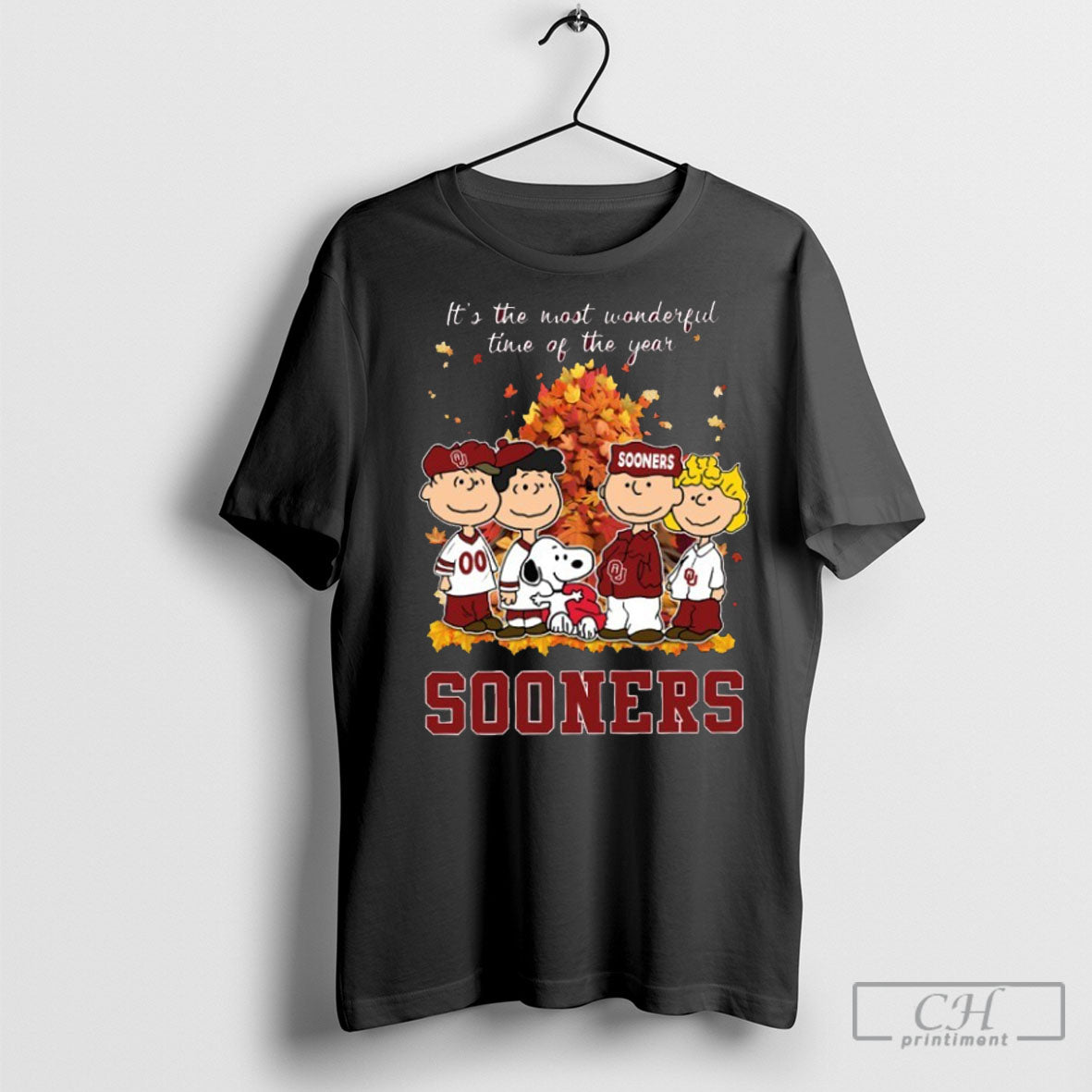Oklahoma Sooners And Peanuts Characters Its The Most Wonderful Time Of The Year Shirt