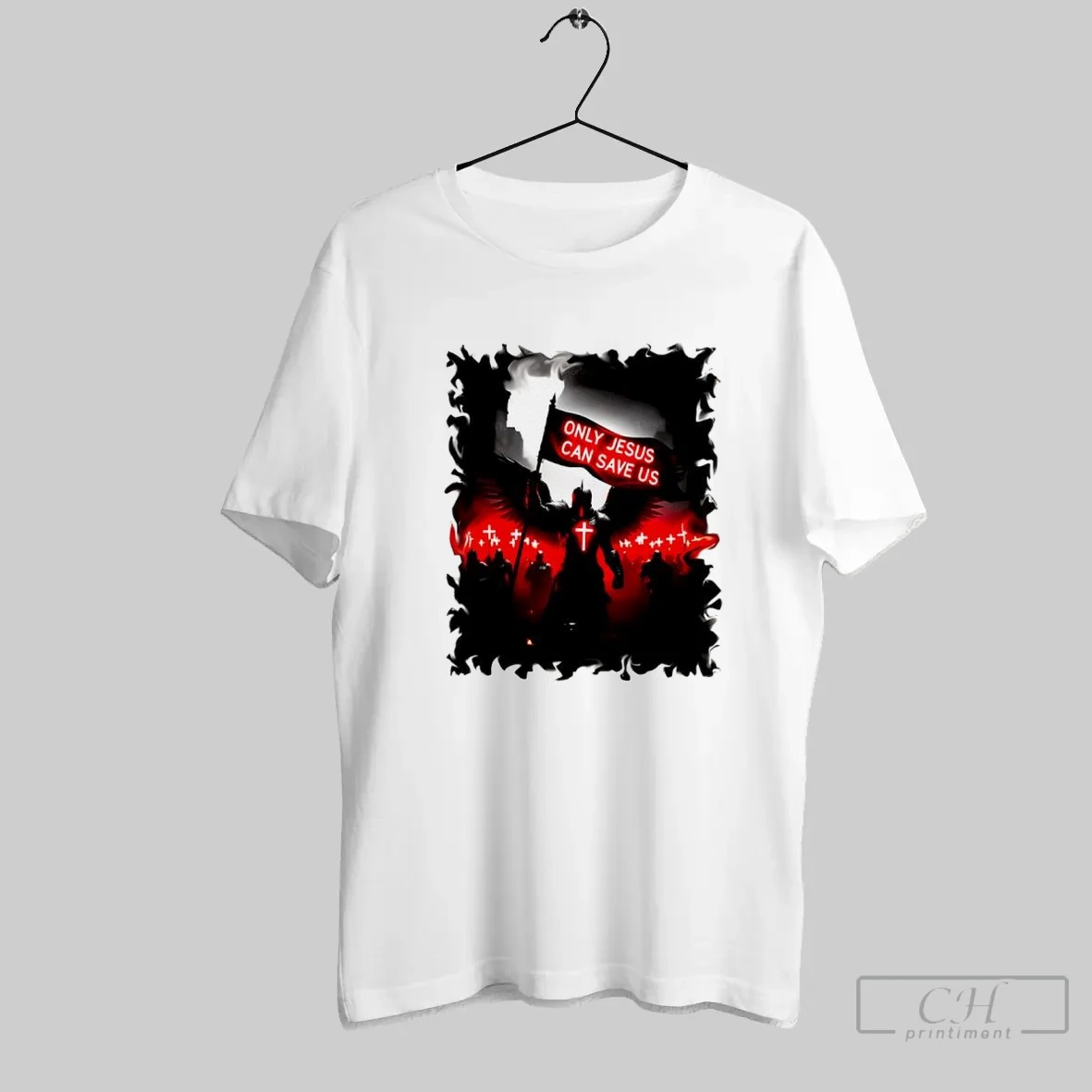 Only Jesus Can Save Us Warrior Angel Cross Christian T Shirt