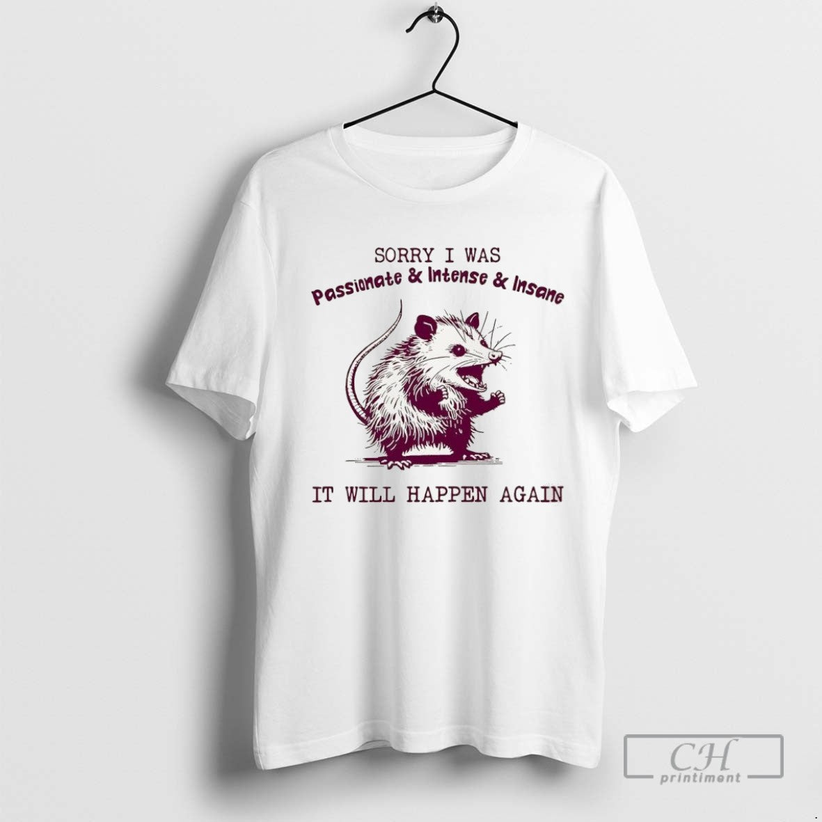 Opossum Sorry I Was Passionate Intense Insane It Will Happen Again T Shirt Sweater
