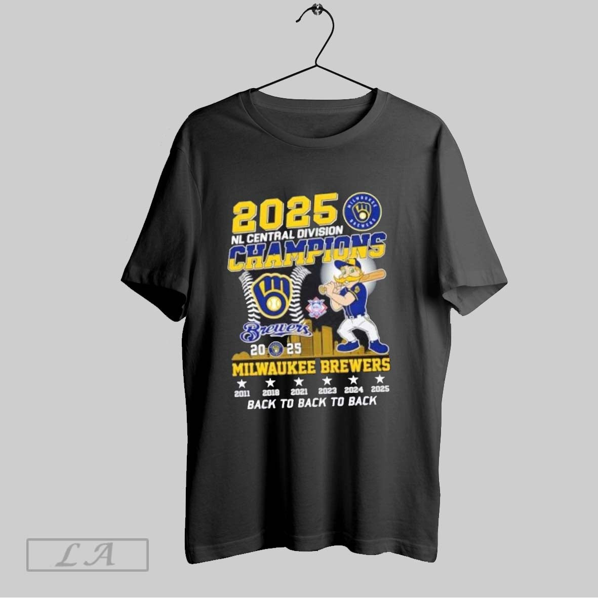 Original 2025 Nl Central Division Champions Milwaukee Brewers Mascot Skyline