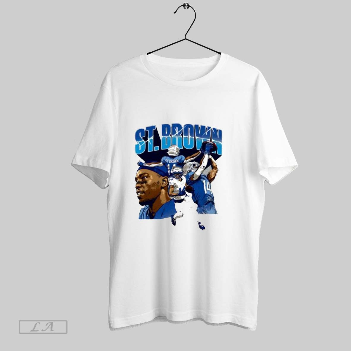 Original Amon Ra St Brown Detroit Collage Vintage T Shirt