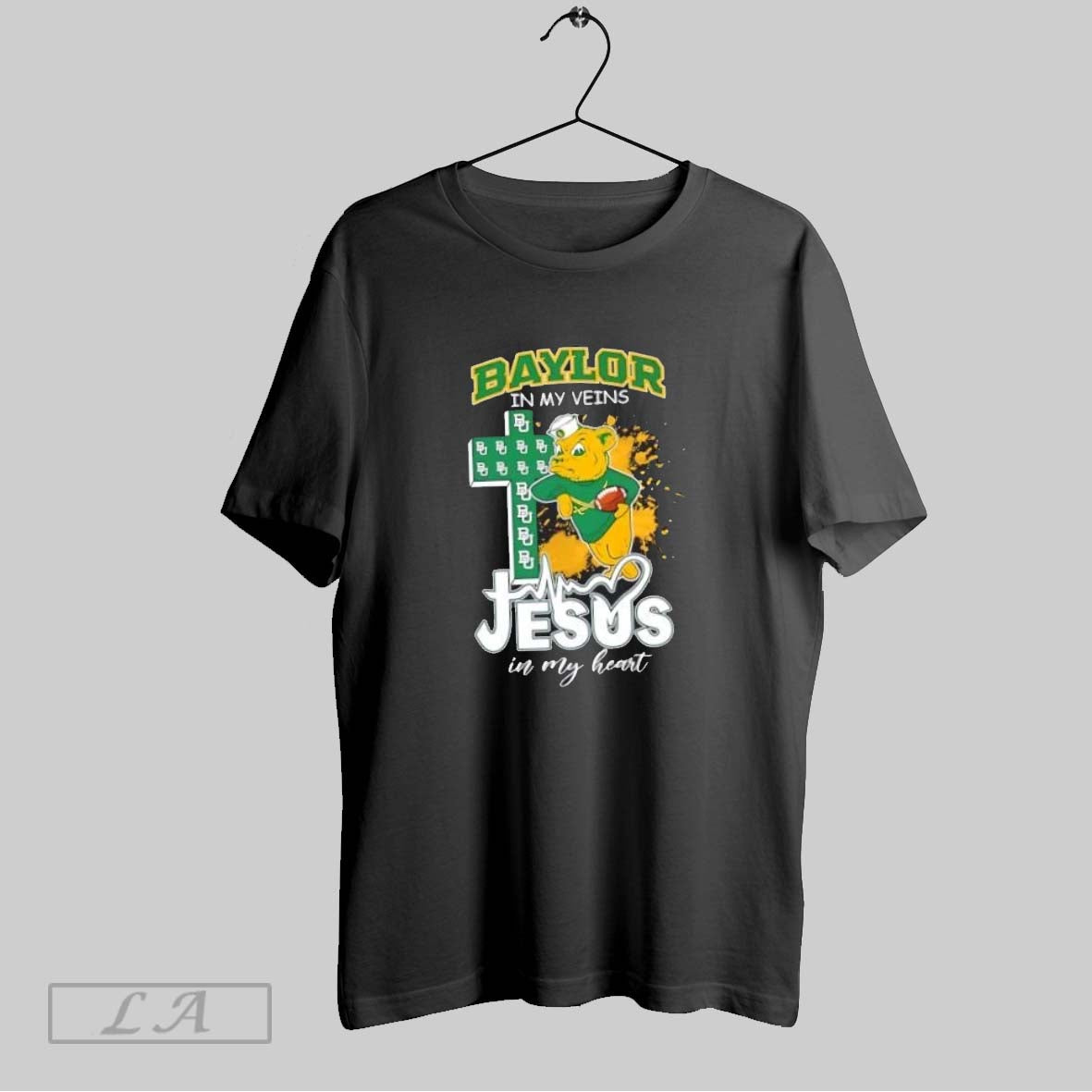Original Baylor Bears In My Veins Jesus In My Heart Cross Mascot