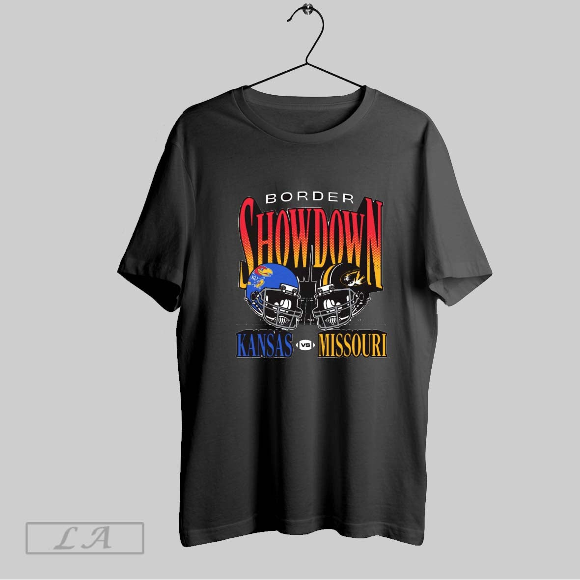 Original Border Showdown Kansas Jayhawks Vs Missouri Tigers Football Ncaa Helmets T Shirt