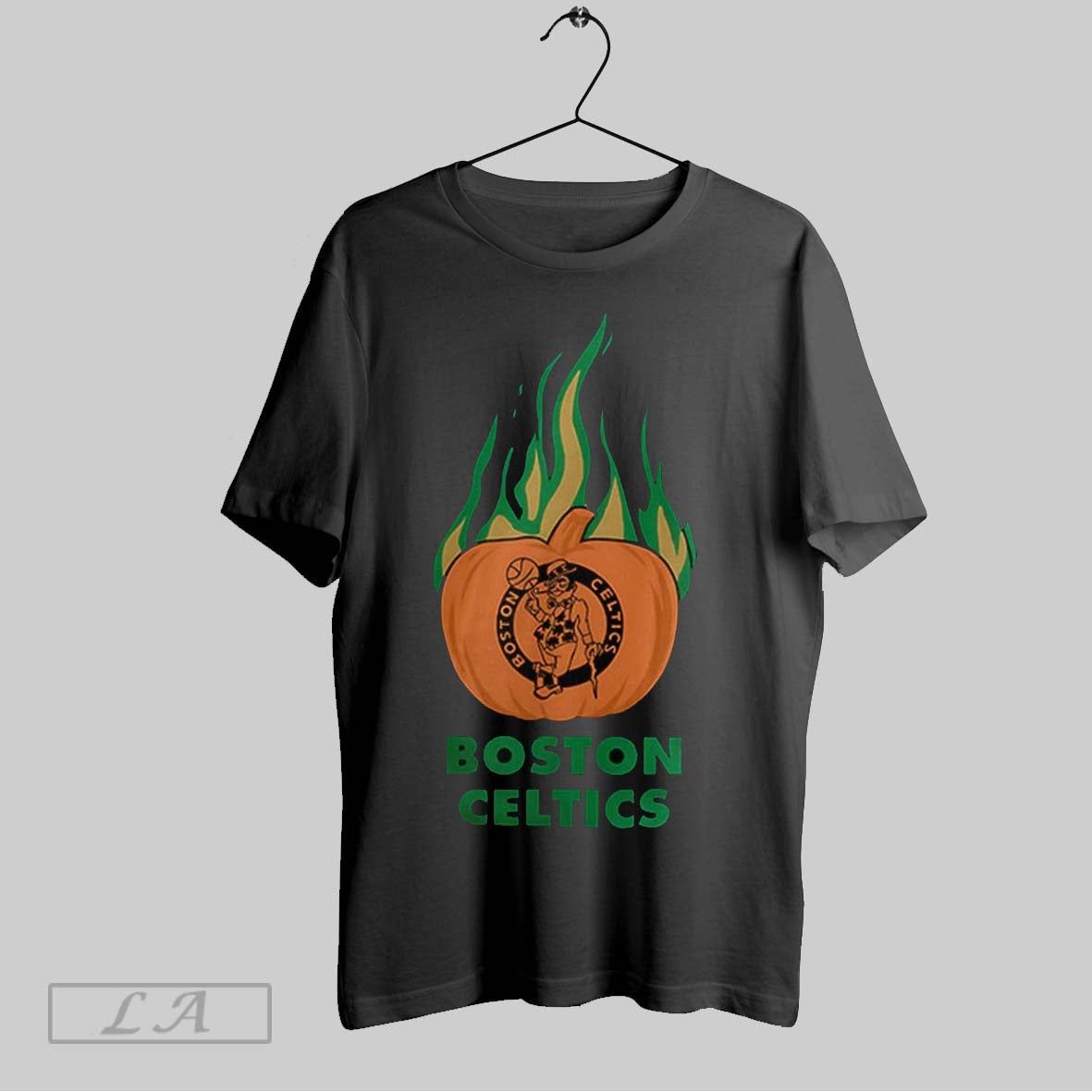 Original Boston Celtics Flaming Pumpkin Halloween 2025
