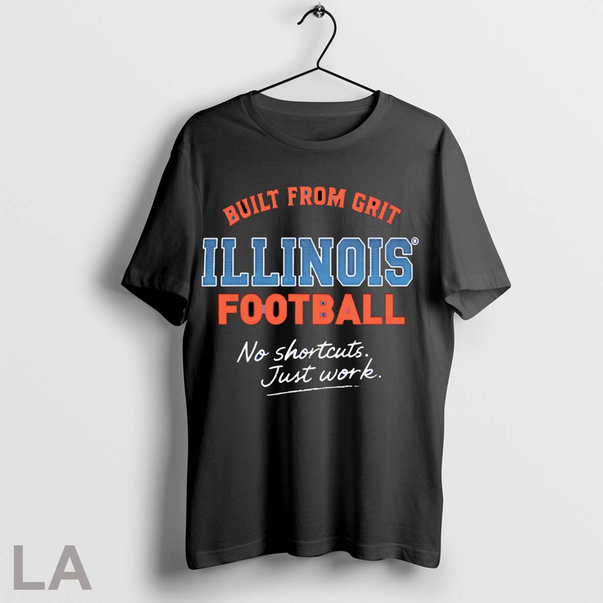 Original Built From Grit Illinois Football No Shortcuts Just Work T Shirt