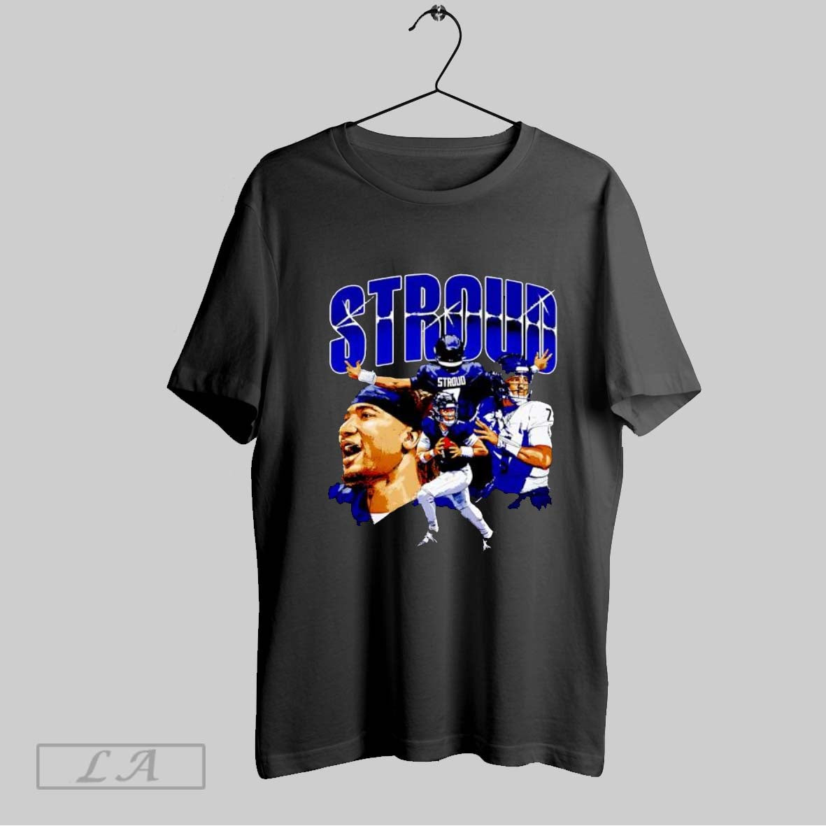 Original C J Stroud Houston Collage Graphic Retro T Shirt
