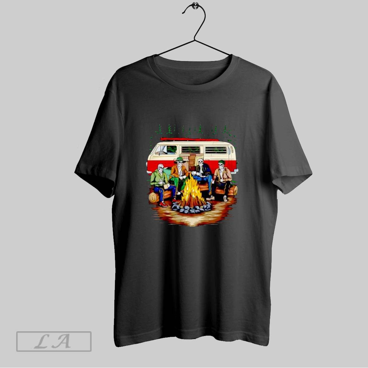 Original Camping Is In Tents Skeletons T Shirt