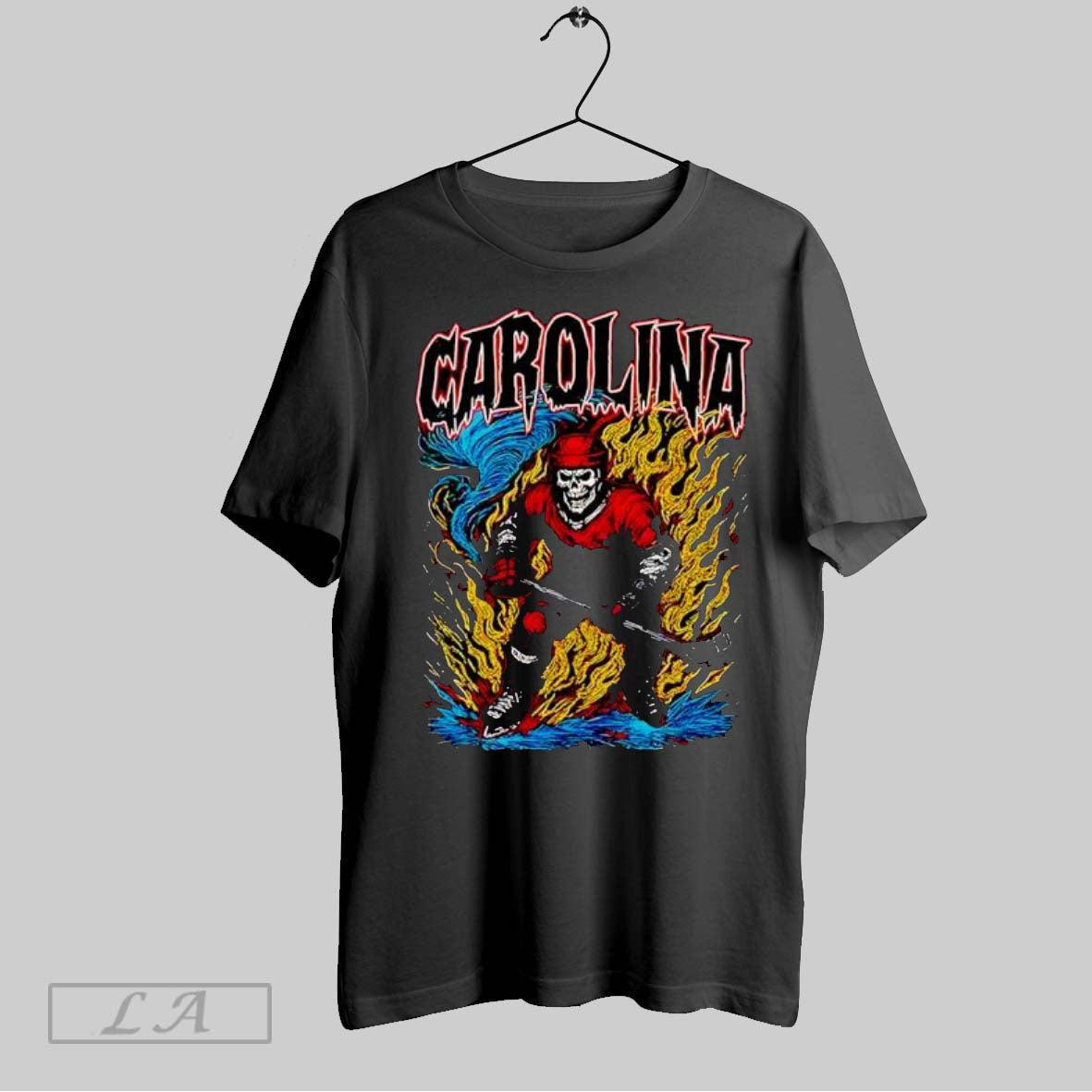 Original Carolina Hurricanes Skeleton Hockey Player On Ice