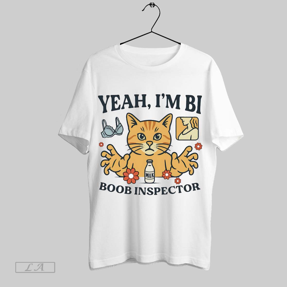 Original Cat Yeah Im Bi Boob Inspector T Shirt