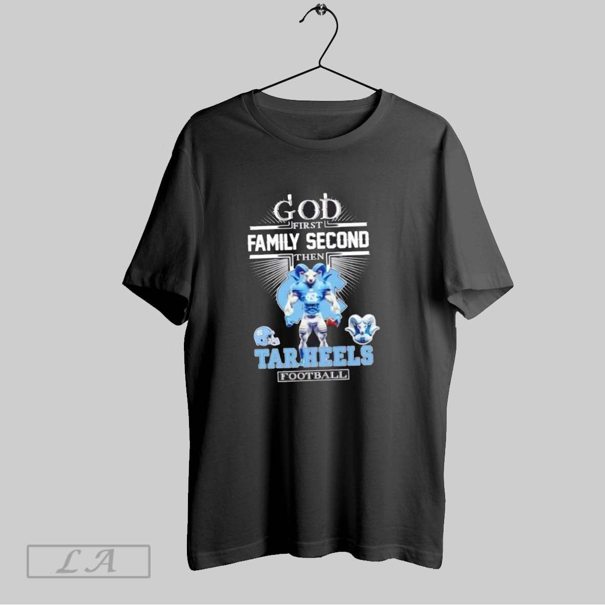 Original Cross God First Family Second Then North Carolina Tar Heels Football Mascot