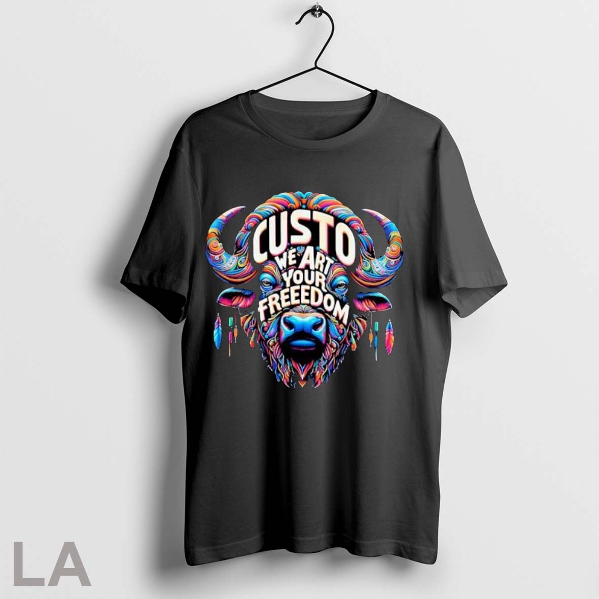 Original Custo We Art Your Freedom Colorful Buffalo