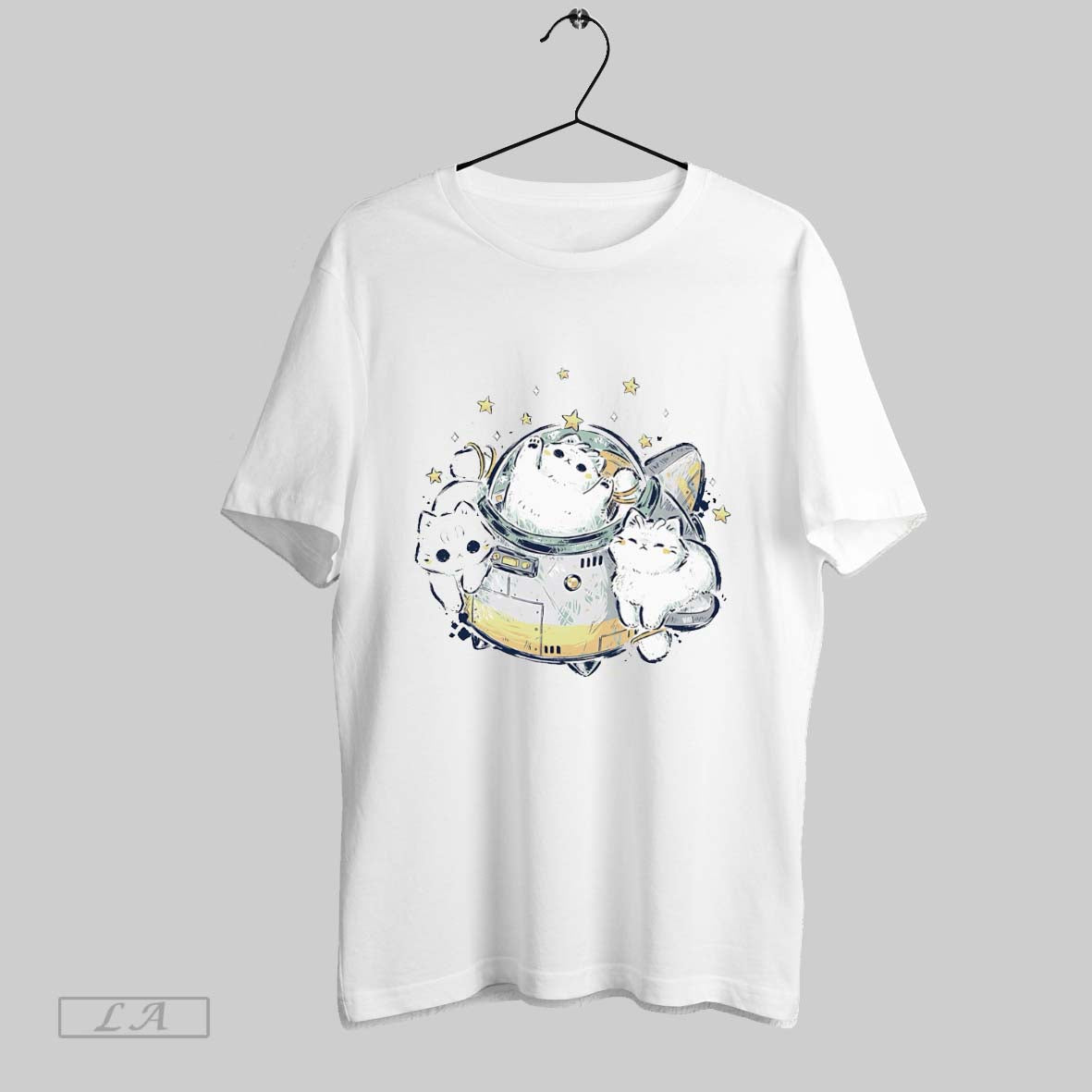 Original Cute Alien Cats Spaceship