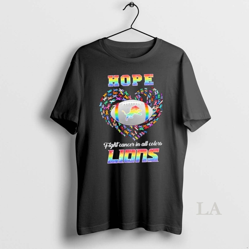 Original Detroit Lions Football Hope Fight Cancer In All Colors Heart
