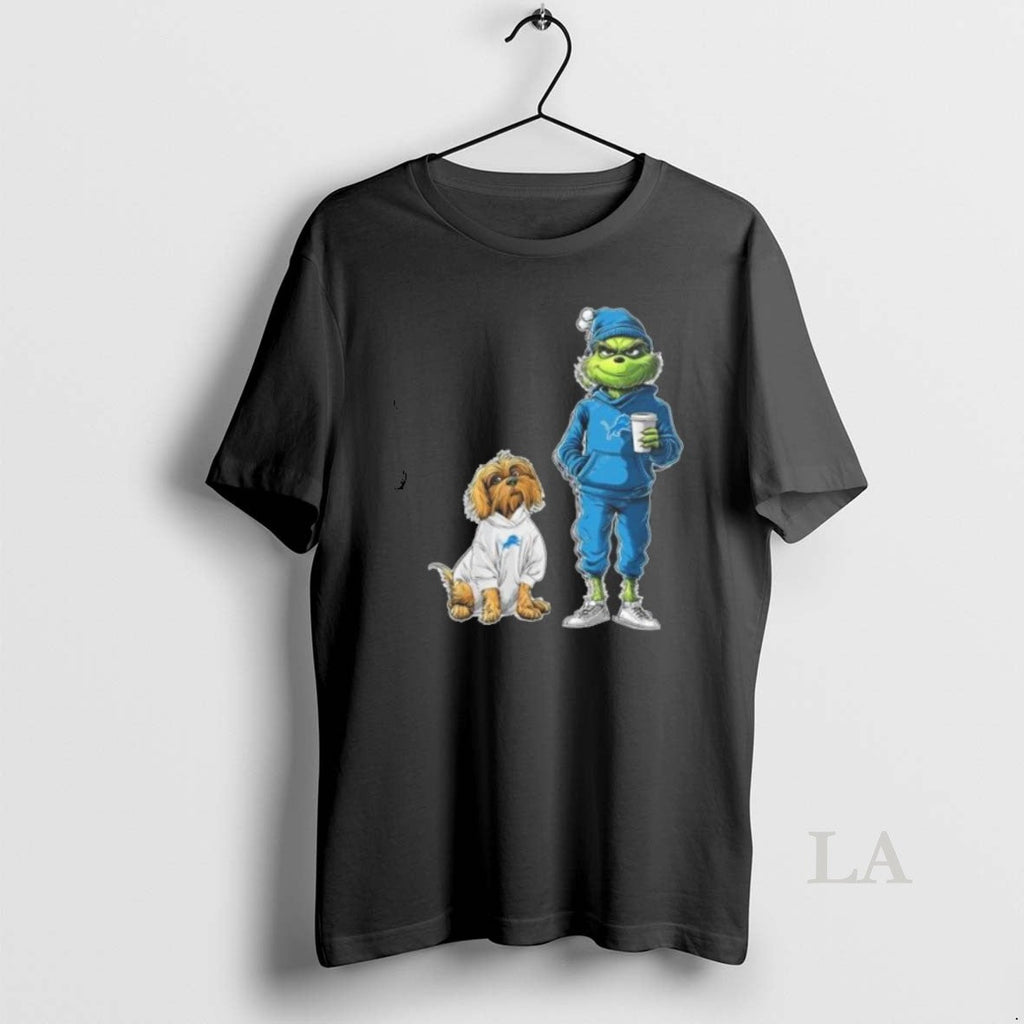 Original Detroit Lions Grinch And Dog Christmas Football 2025