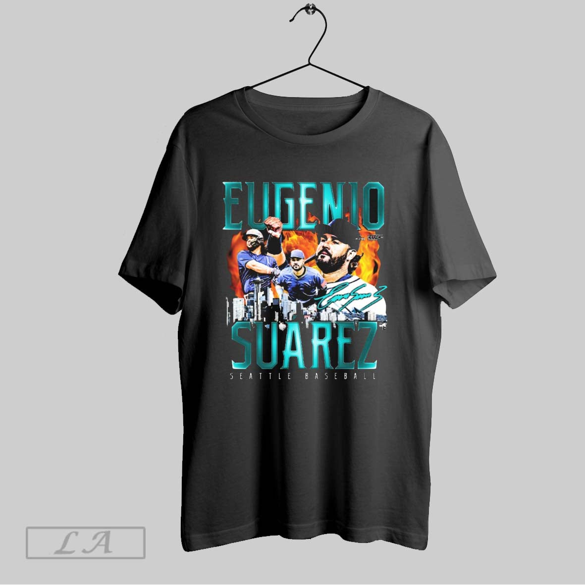 Original Eugenio Suarez Retro Flair Seattle Mariners Mlb Baseball Signature Graphic T Shirt