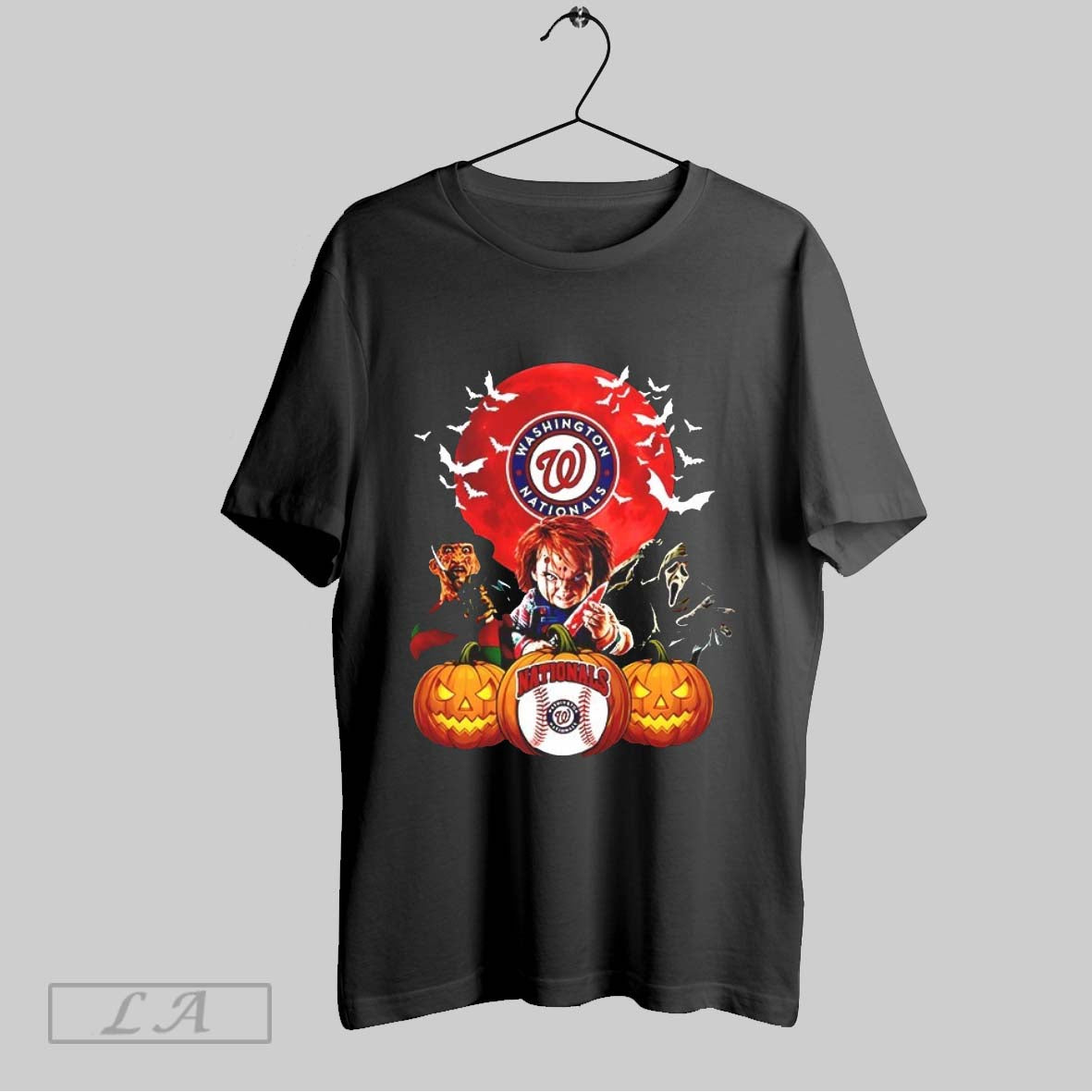 Original Freddy Krueger Chucky And Ghostface Moon Washington Nationals Mlb Halloween 2025 V Neck