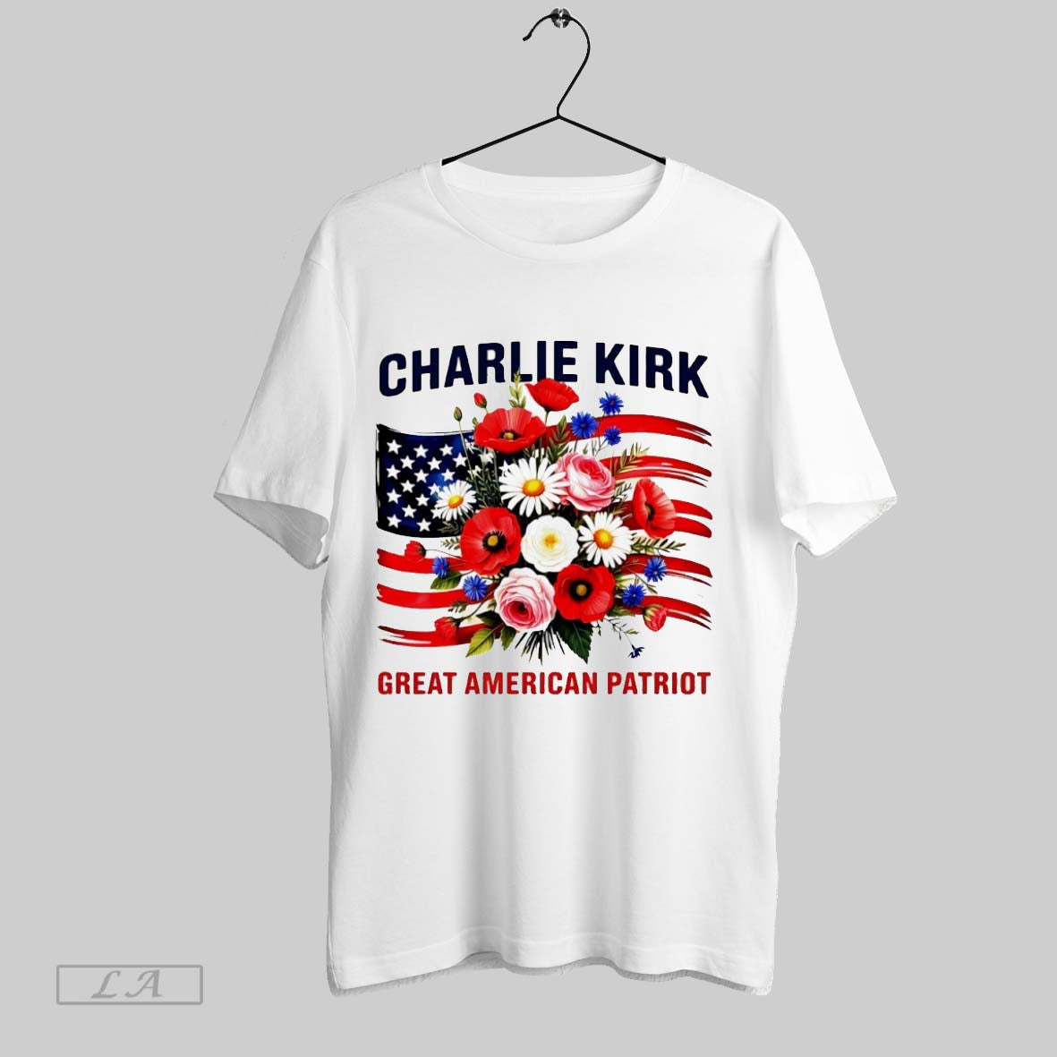 Original Freedom Charlie Kirk Great American Patriot Floral Flag