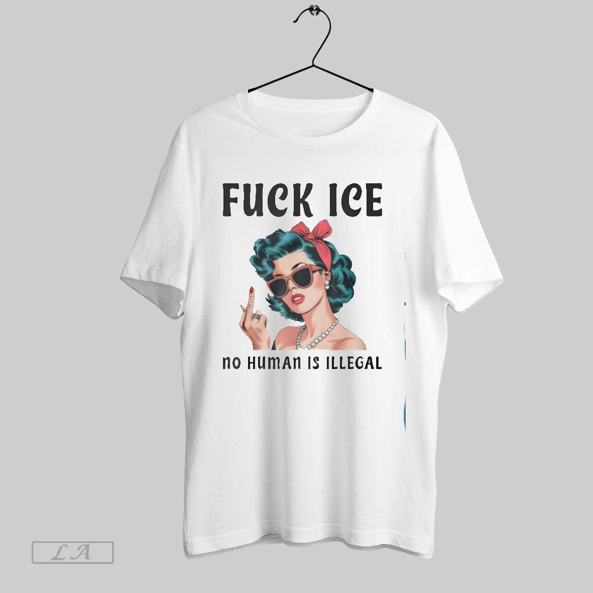 Original Fuck Ice No Human Is Illegal Lady