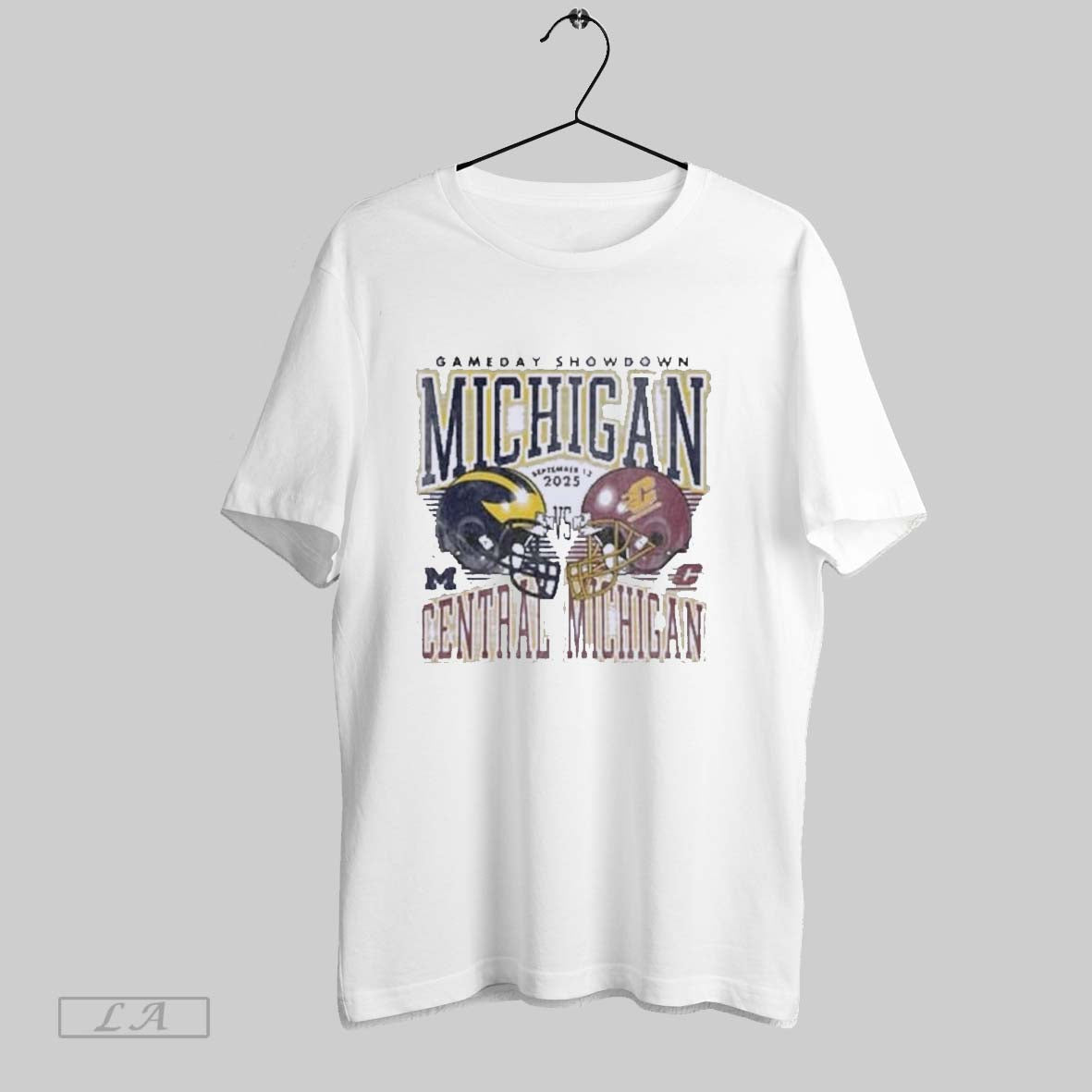 Original Gameday 2025 Michigan Vs Central Michigan Helmet