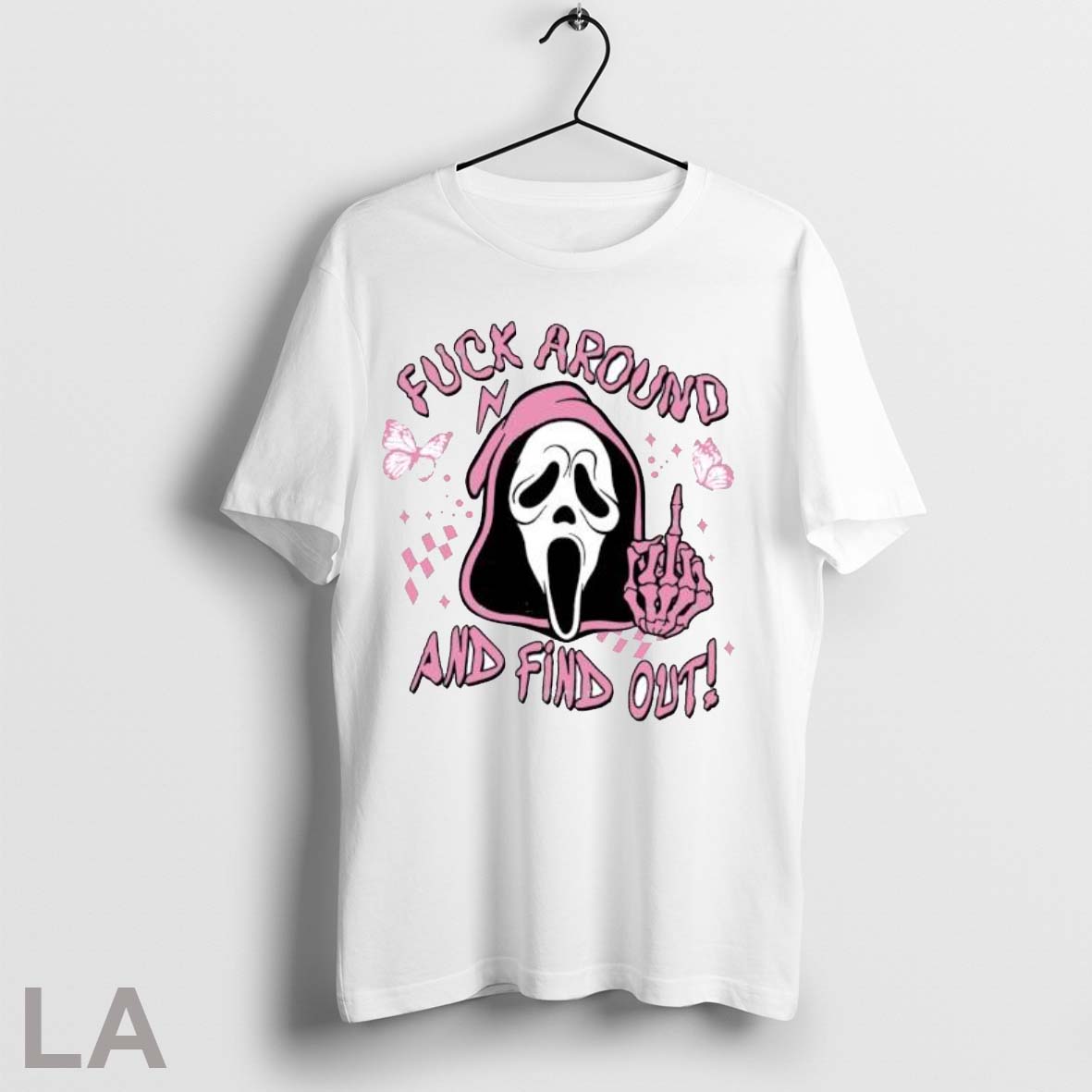 Original Ghostface Fuck Around And Find Out Horror Pink Halloween T Shirt
