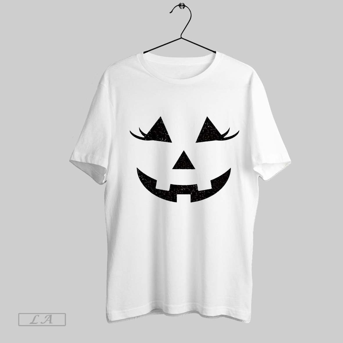Original Glitter Jack O Lantern Face Halloween White S