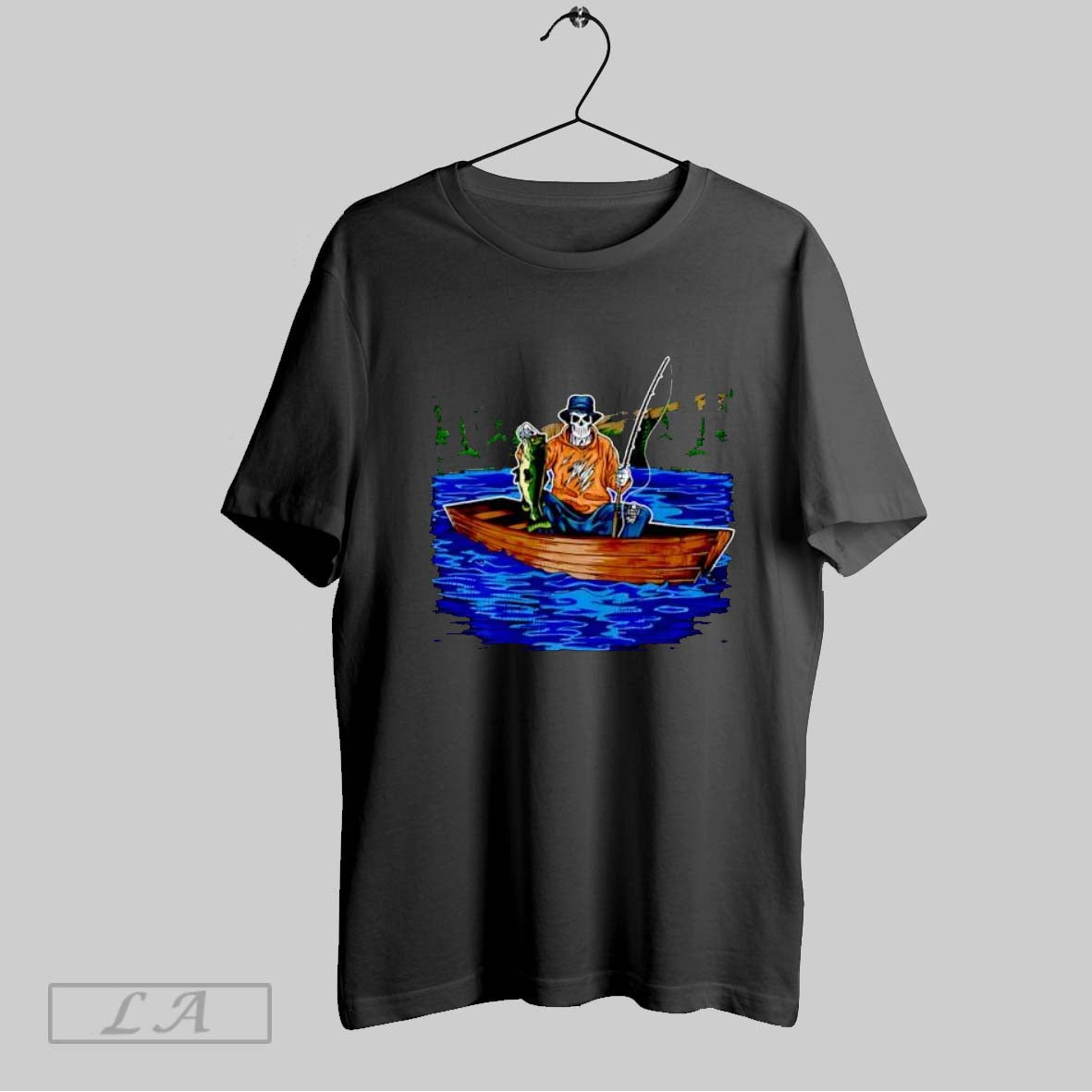 Original Gone Fishin Skeleton T Shirt