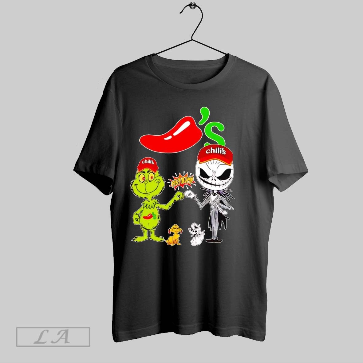 Original Grinch And Jack Skellington Fist Bump Chilis Halloween