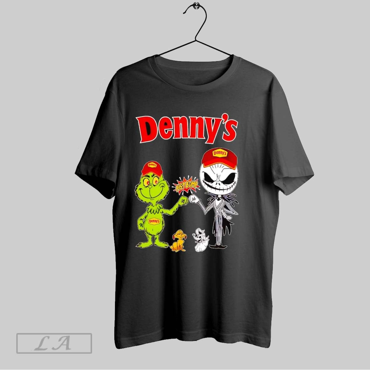 Original Grinch And Jack Skellington Fist Bump Dennys Halloween