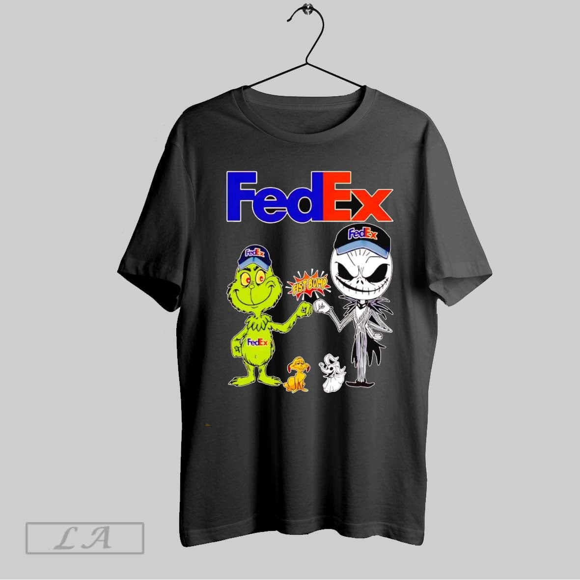 Original Grinch And Jack Skellington Fist Bump Fedex Halloween