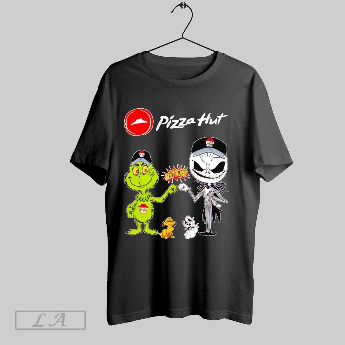 Original Grinch And Jack Skellington Fist Bump Pizza Hut Halloween