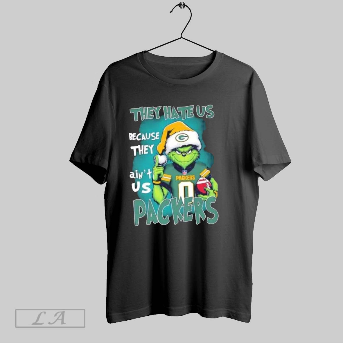 Original Grinch They Hate Us Because They Aint Us Green Bay Packers Chirstmas